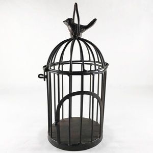 Anthropologie Black Birdcage Candle Holder